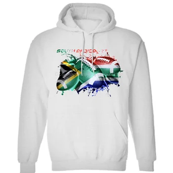 

South Africa Rugby flag - white top tee football Mens Unisex (Womens) Winter Hoodies Sweatshirts Free Shipping