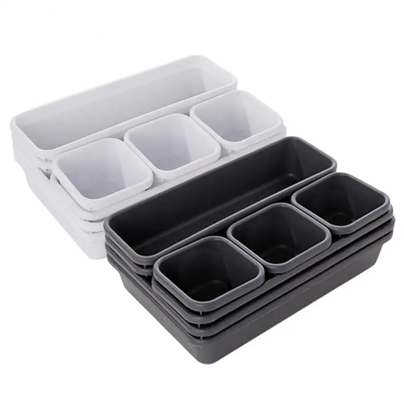

Useful Organizer Box Trays Kitchen Bathroom Closet Desk Box Home Storage Drawer Organization Tray Cutlery Cosmetics Stationery