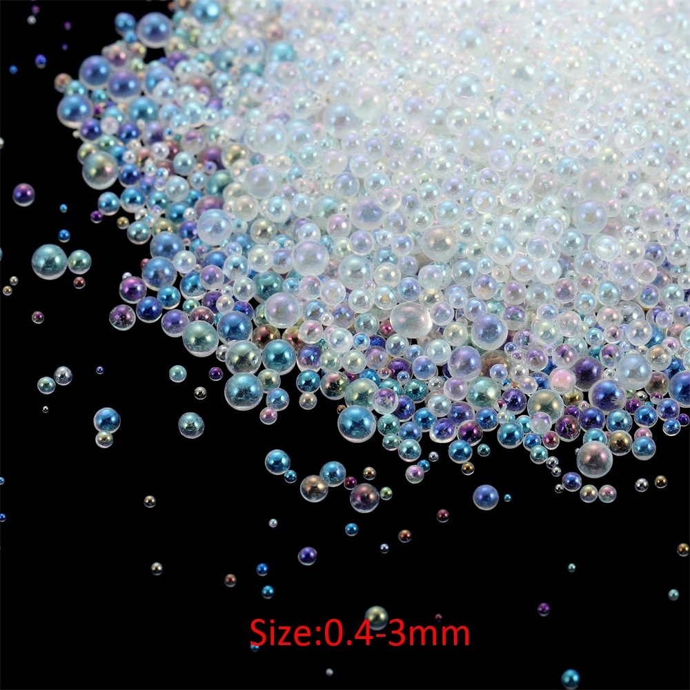 Mini perles à bulles en résine pour moule en silicone, remplissage en verre minuscule, décoration d'art d'ongle bricolage, résine UV, élection xy, 10g, 20g, 0.4mm-3mm