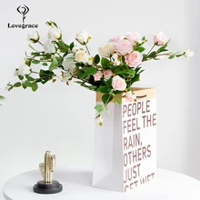 Искусственный чай Роза Flore DIY вечерние украшения Винтаж шелк искусственный Flore маленькая Роза Свадьба Искусственный цветок ветка фестиваль домашний декор