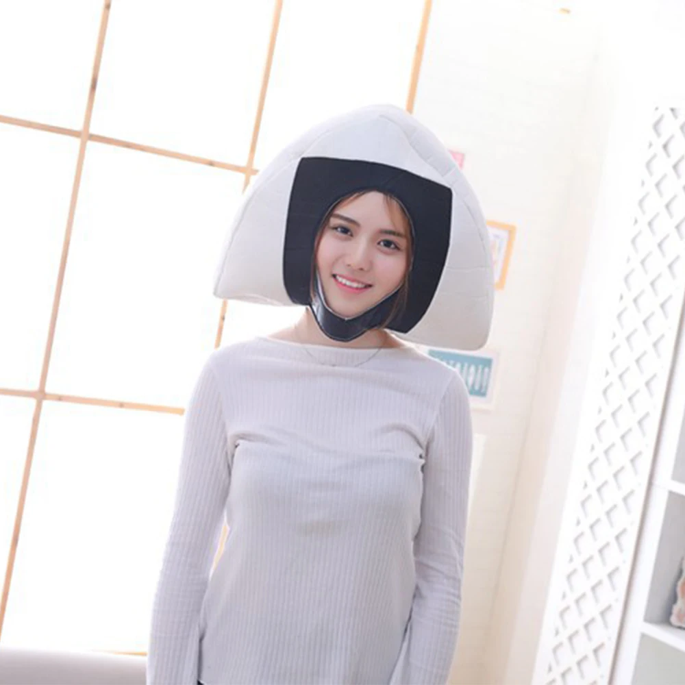 Soft Warm Cap Triangle Rice Ball Plush Hats Earmuffs PP Cotton Filled Beanies For Women Adult 4