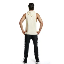 Фитнес-партнеры, спортивная одежда, пуловер с капюшоном, жилет для фитнеса, тренировочный жилет, чистый хлопок, для бега, свободный, без рукавов, мужской