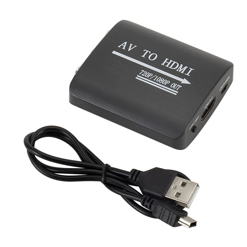 Mini HD 1080P AV преобразователь видеосигнала HDMI адаптер с кабелем для ТВ