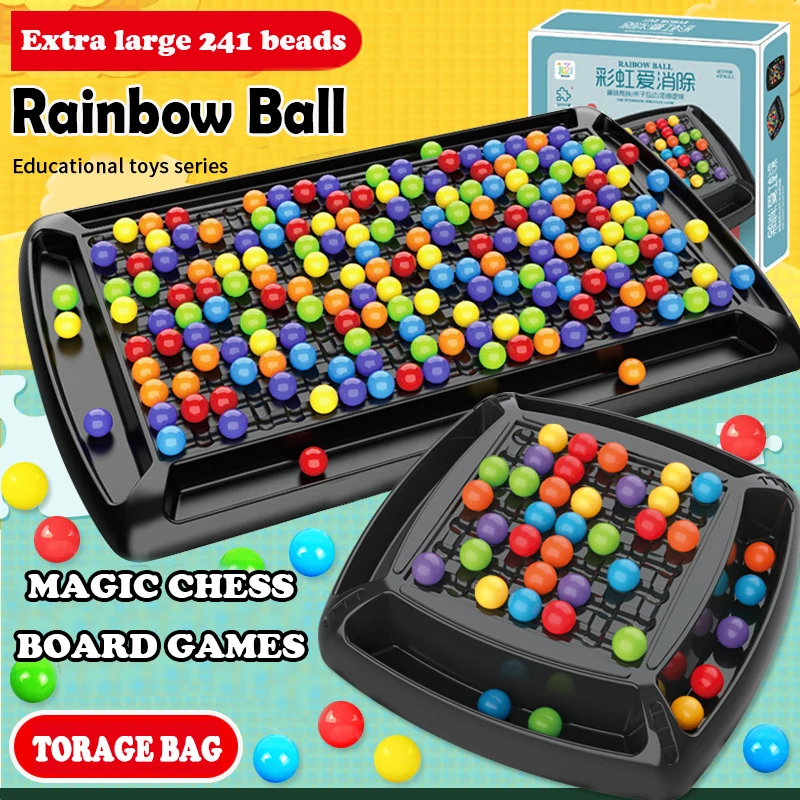 Puzzle Magic Chess Board Games Rainbow Ball Montessori Christmas  EliminationTraining Colorful Interactive Set Educational toys