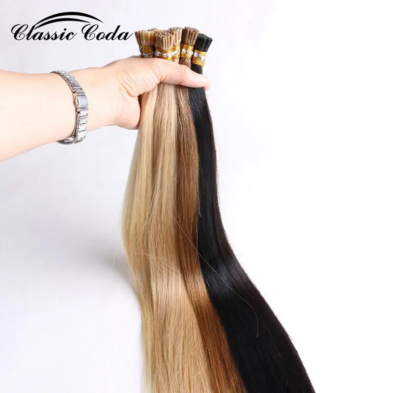 Classic Coda 1g/s 20&rdquo; Full Cuticle Remy Human Hair Extensions Pre Bonded Keratin I Tip Hair 50g/pack