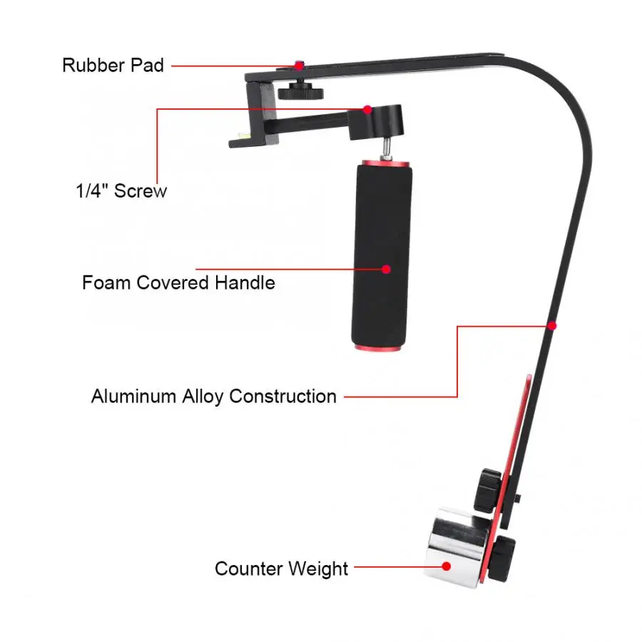 Алюминиевый сплав Ручной Стабилизатор камеры с зажимом для телефона адаптер для Gopro смартфонов стабилизатор для камеры s видеокамера Gimbal
