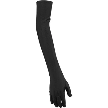 

LJL-Lady Satin Gloves Formal Party Festival Long Black