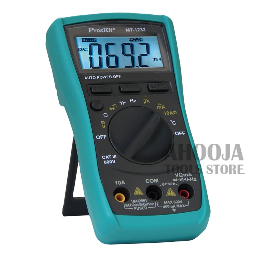 Pro 'sKit MT-1232-C Многофункциональный 3 3/4 Автоматический цифровой мультиметр DC AC Напряжение Ток Сопротивление Частота Тестер