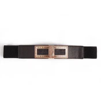 

High Quality Elastic Women Belt for Girl Adorned Dress Down Jacket with Skirt Simple Luxury Fashion Black Elastic Waist Sealing