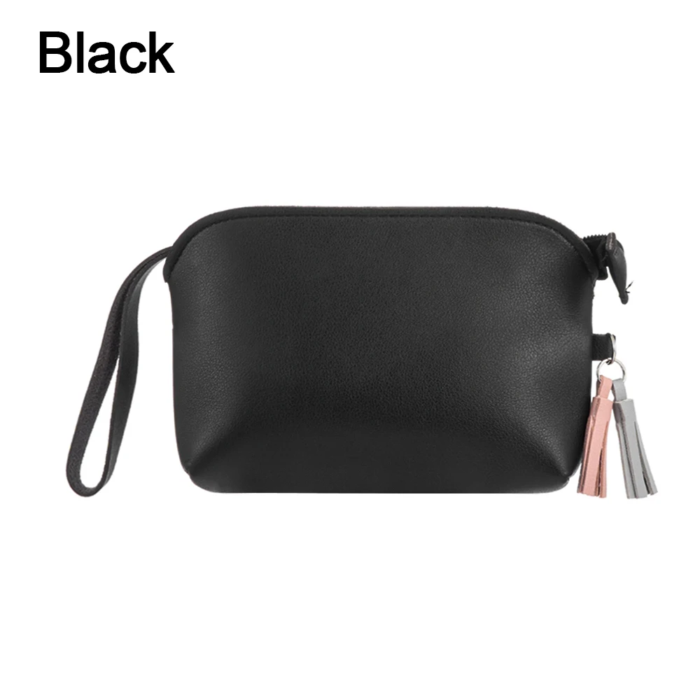 Black Новая модная многофункциональная косметичка для макияжа, косметичка, чехол для туалетных принадлежностей, Портативная сумка для путешествий, одноцветная косметичка с кисточкой - Цвет: Black