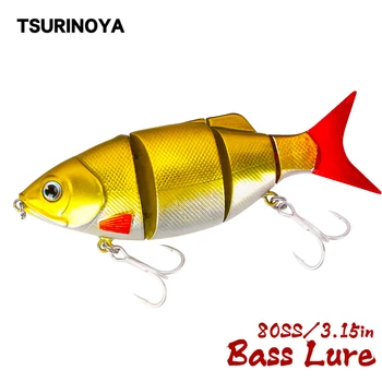 

TSURINOYA Multi Segment Fish Lures 4 Segment Hard Baits DW25 80mm 10g Jointed Fish Lure Crankbait Bass Pike Hard Bait Wobbler