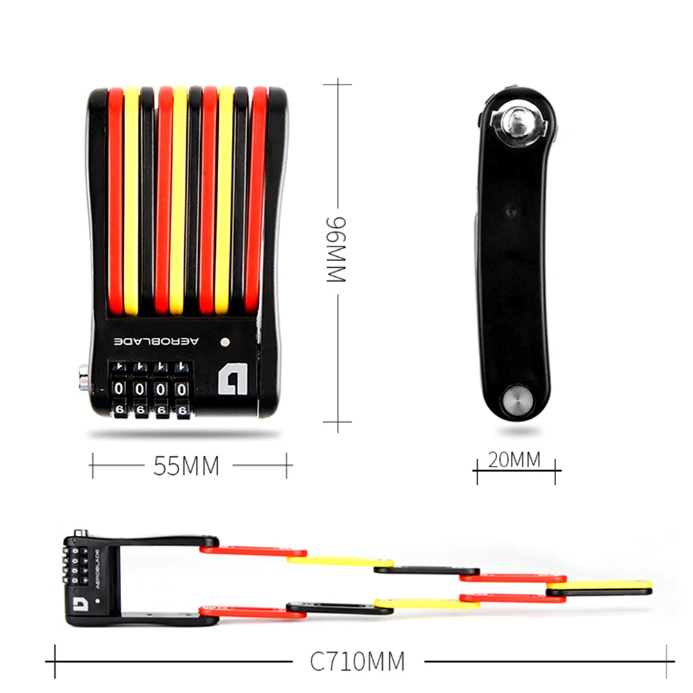 4 Digit Cycling Mini Wireless Security Portable Folding Metal Protective Rustproof Anti Theft Bike Lock Combination Password