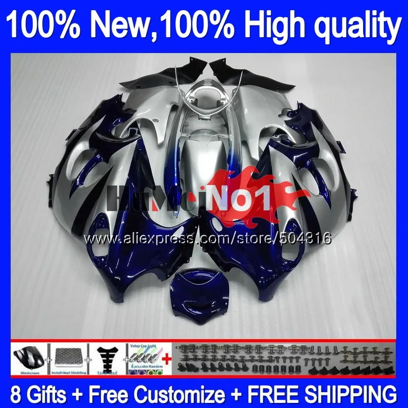 Средства ухода за кожей для SUZUKI KATANA GSXF 600 750 GSXF600 98 99 00 2001 2002 12MC. 70 GSX600F GSXF750 1998 1999 2000 01 02 обтекатель, синего и серебряного цвета - Цвет: No. 1