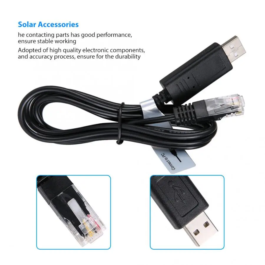 

PC Communication Cable CC-USB-RS485-150U USB to PC For EP Solar Charge Controller 1.5 Meters