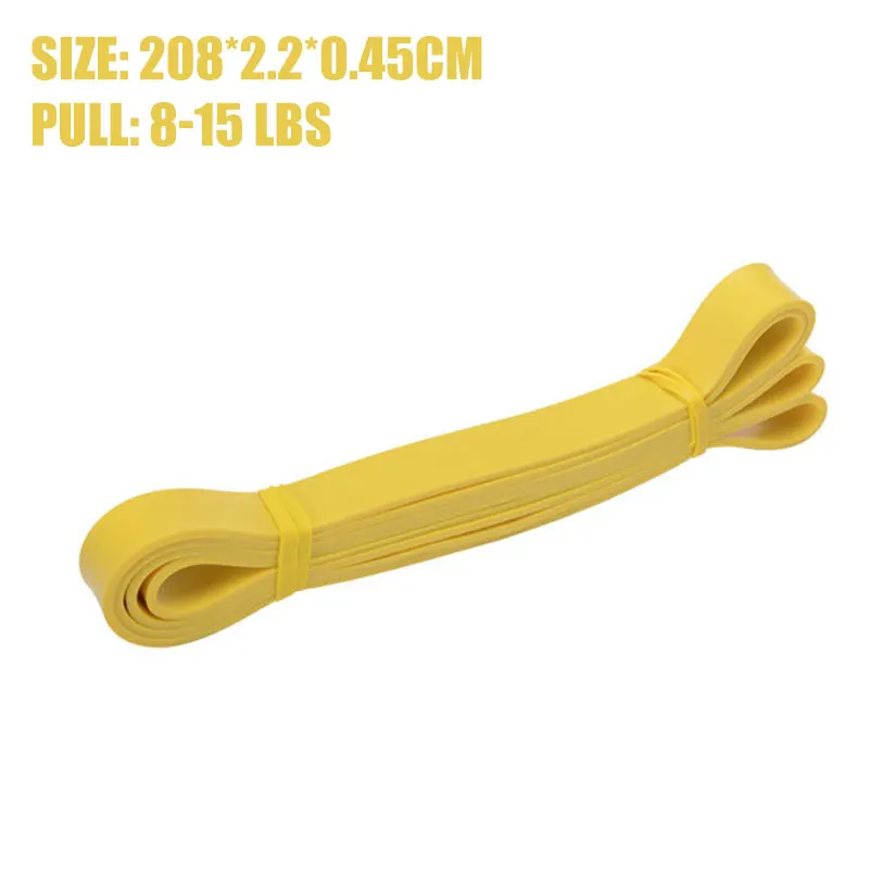 Yellow 208 см Набор резинок для фитнеса, для помещений и улицы, Ширина 13-64 мм, дополнительно, для пилатеса, занятий спортом, йоги, тренажерного зала, тренировок, резинки - Цвет: Yellow
