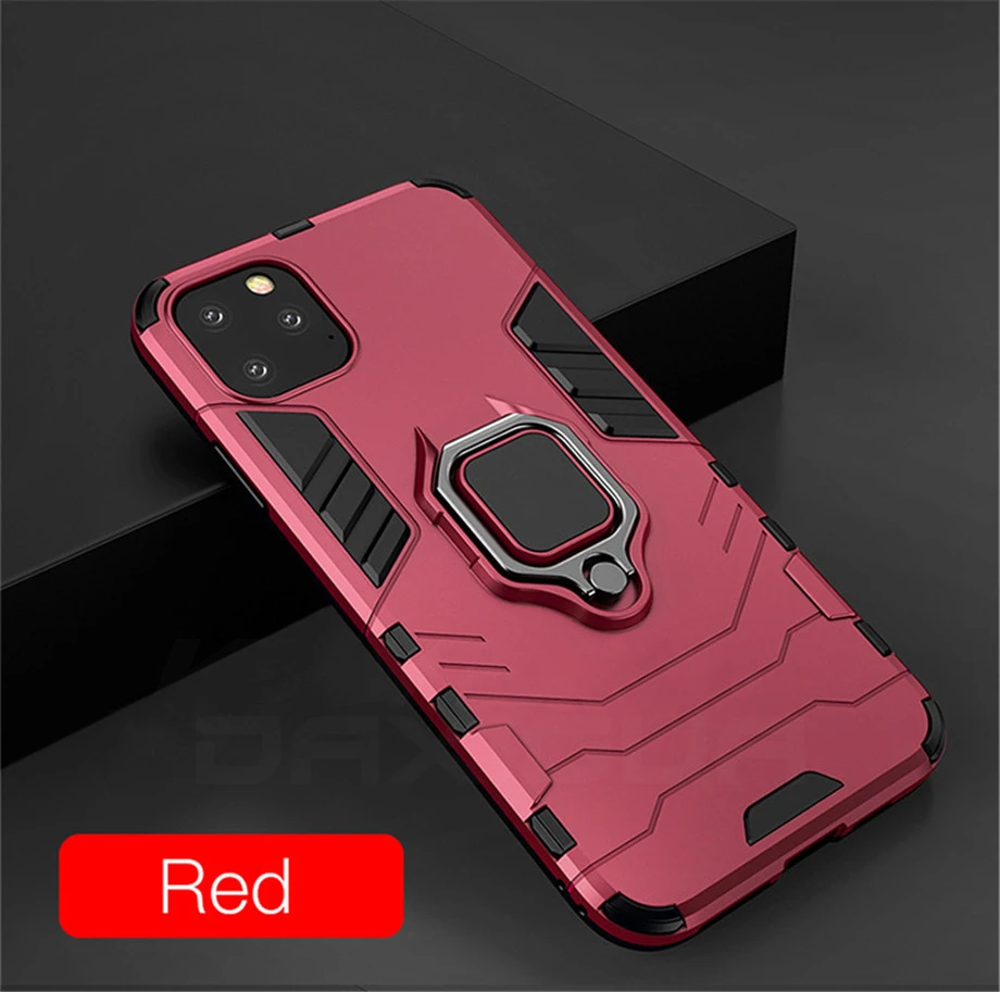 Роскошный чехол-броня противоударное кольцо держатель чехол для iphone 11 Pro Max 7 8 6 6s Plus X XR XS Max чехол магнитное кольцо кронштейн задняя крышка