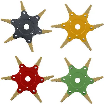 

Toothed blade six leaf blade mowing head - clip in - toothed six leaf mower blade six leaf blade mowing head six leaf cyclo