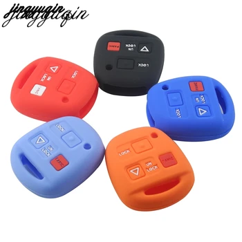 

jingyuqin 30X Silicone Car Key Cover Case For Toyota For Lexus 3 Buttons Remote Key Jacket Fob Case Car-Styling No Logo