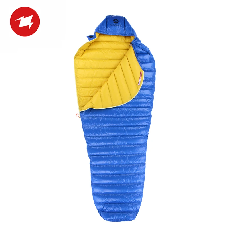 

Сверхлегкий спальный мешок AEGISMAX Leto Blue Munmmy 700FP, с белым гусиным пухом, для взрослых, для улицы