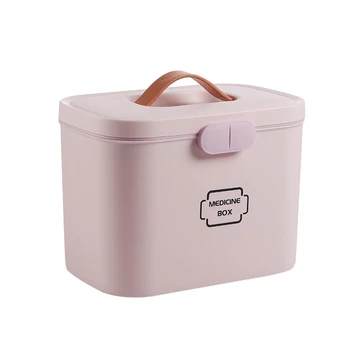

Two-Layer Large Capacity Plastic First Aid Box Medical Box Large Storage Box Medicine Box Emergency Container Household Medical