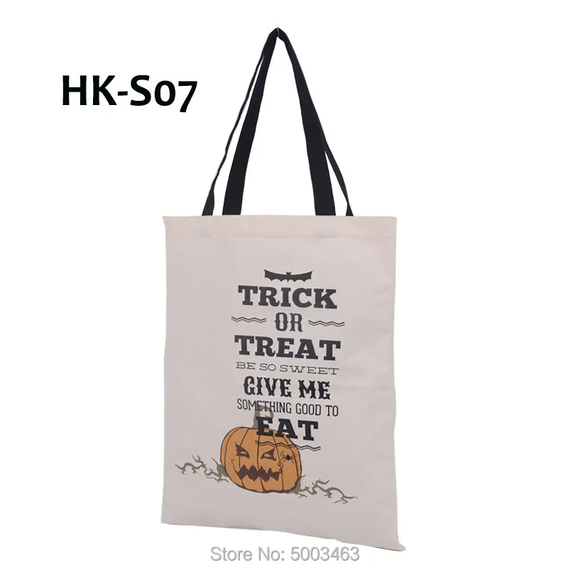 

Handmade Halloween Handbag 50pcs/lot Wholesale Canvas Tote Christmas Candy Santa Sacks Halloween Santa Decoration Party Present