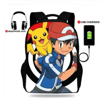 

Pikachu School Backpack Bag 3d Printed Usb Charging Bookbag College Student Backpacks Pokemon Schoobag For teenage Boys Girls