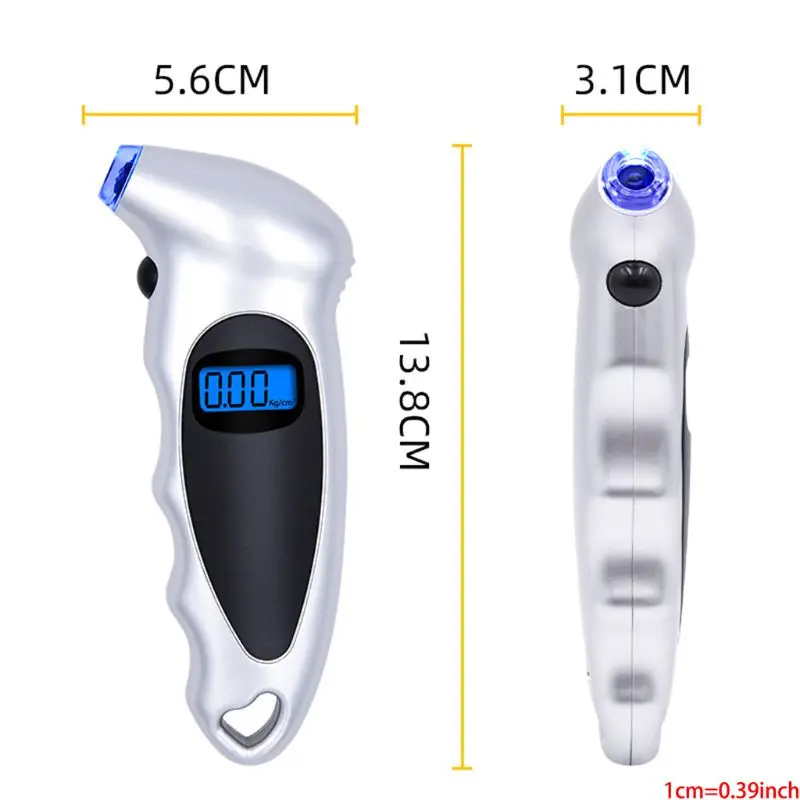 

Digital Tire Pressure Gauge 150 PSI 4 Settings for Car Truck Bicycle with Backlit LCD and Non-Slip Grip, Silver Hotselling U1JF