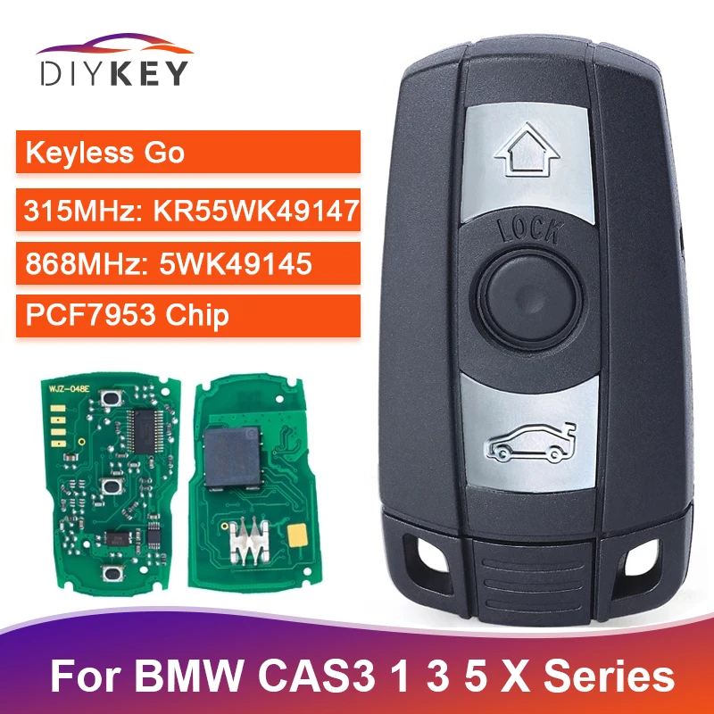 Ключ дистанционного управления DIYKEY 315 МГц PCF7953 868 PCF7945 чип для BMW CAS3 3 5 серии X5 2006-2011