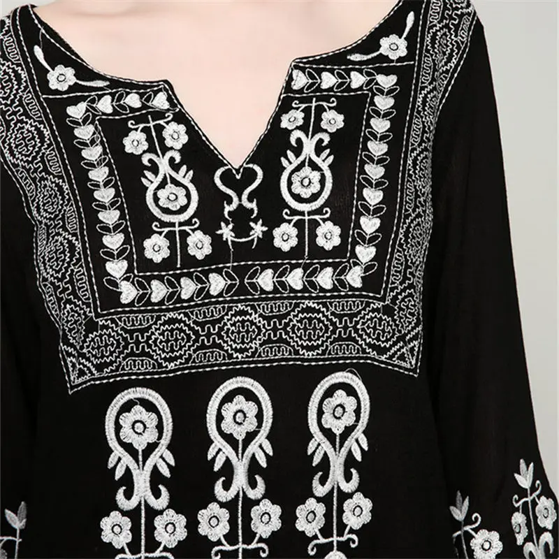 Длинное пляжное платье кафтан с вышивкой туника Пляжная накидка саронг