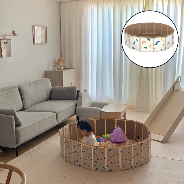 Portable Foldable Baby Swimming Pool Play Pool Fences Children Playpen Game Barrier Indoor Outdoor Collapsible with Drain Valve 4