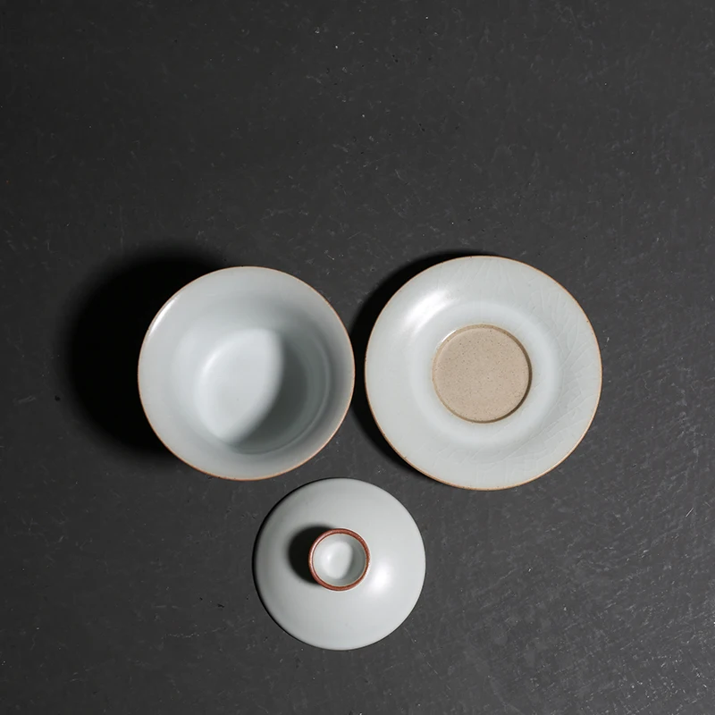 PINNY 140ML Antique Your Kiln Ceramic Kung Fu Gaiwan Traditional Chinese Pigmented Tea Bowl Floral Patterns Tea Tureen