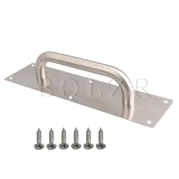 

BQLZR Stainless Steel Surface Mounted Pull Handle Plate Large Silver 30x8cm