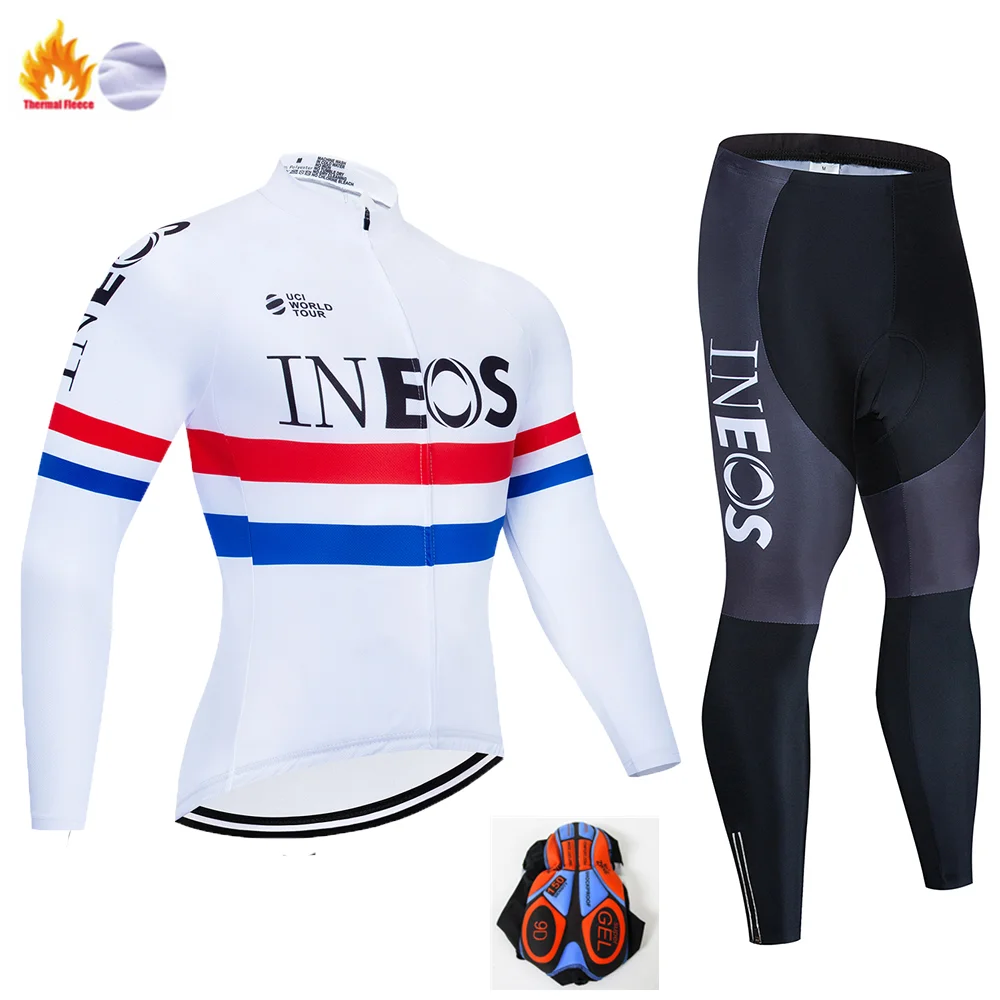 INEOS зимний теплый флисовый комплект Джерси для велоспорта Одежда для велоспорта Mtb Одежда для верховой езды Ropa Ciclismo - Цвет: Winter Jersey Suit