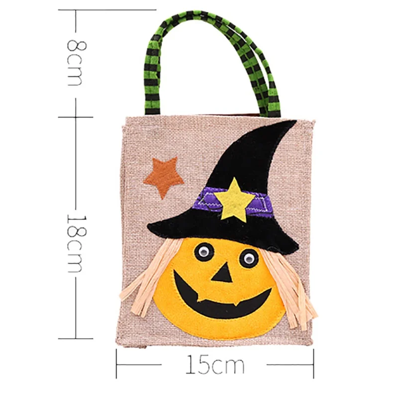 Halloween Non-woven Cartoon Tote Bag Child Pumpkin Bag Gift Bunch Mouth Candy Bag Holiday Show Bag Halloween Decor Accessories