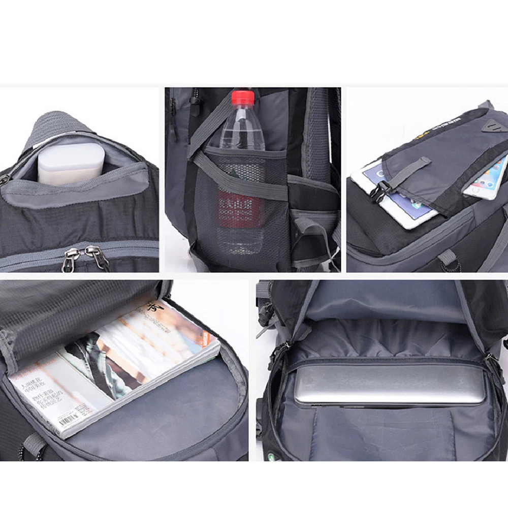 Outdoor Double Shoulder Bag Men USB Charging Travel Bag Large-capacity Sports Backpack Women Waterproof Climbing Bag 1666