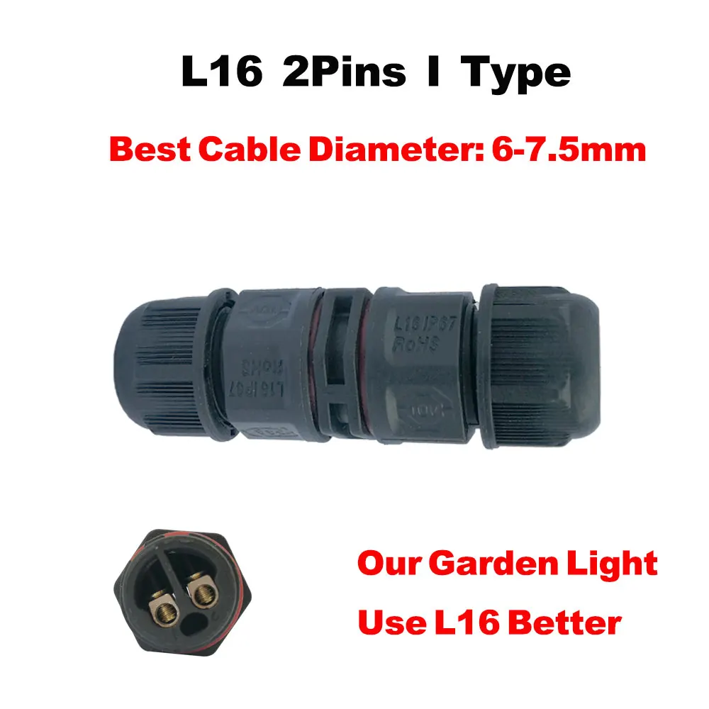 L16-2I IP67 водонепроницаемый разъем 2 Pin 3 Pin электрический терминал провода адаптер разъем винт и паяльный штифт разъем для светодиодный светильник - Цвет: L16-2I