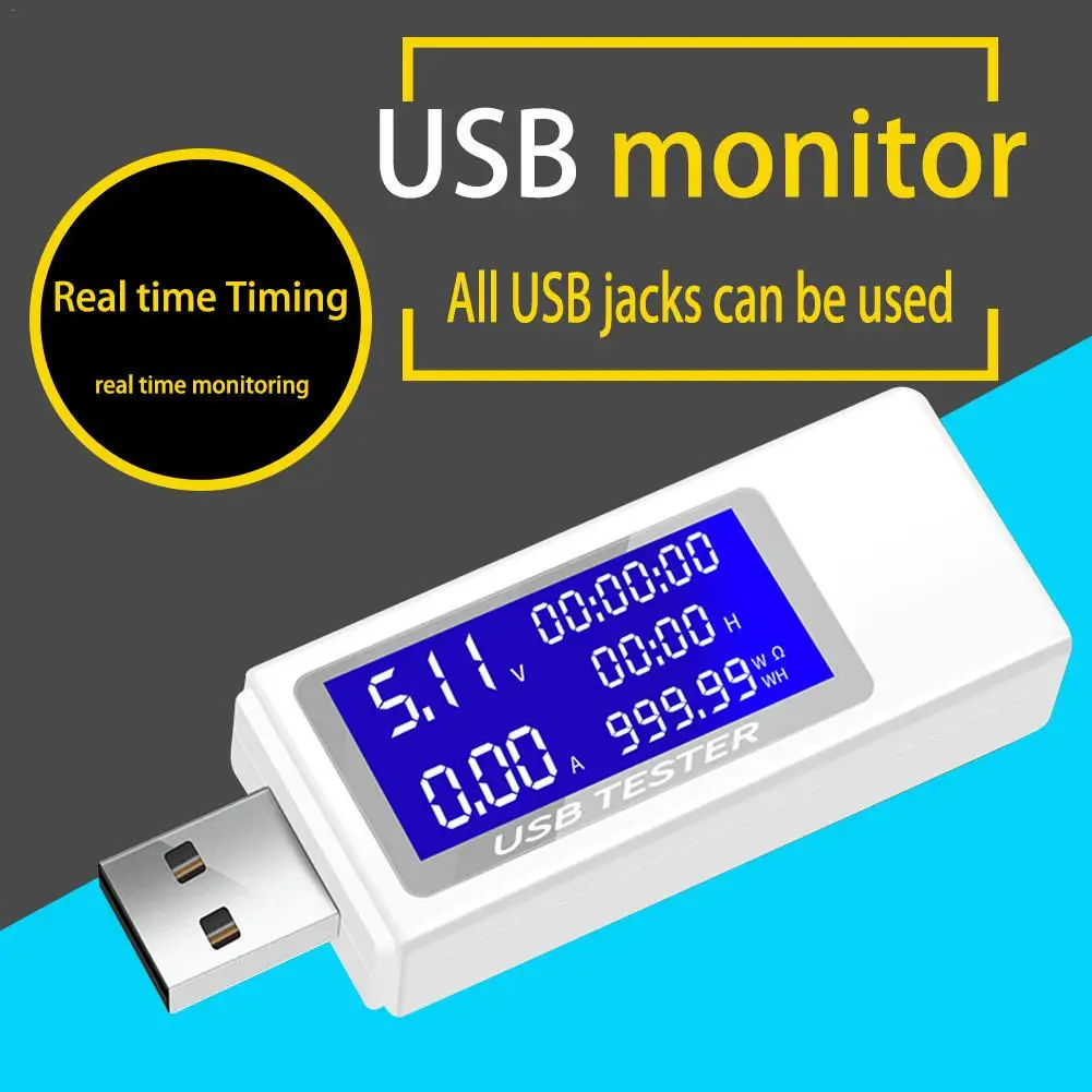 

1pc USB Socket Voltmeter Ammeter Charging Tester Home USB Socket DC 4-30V 0-5A 0-150W Current Monitor USB Ports Digital Display
