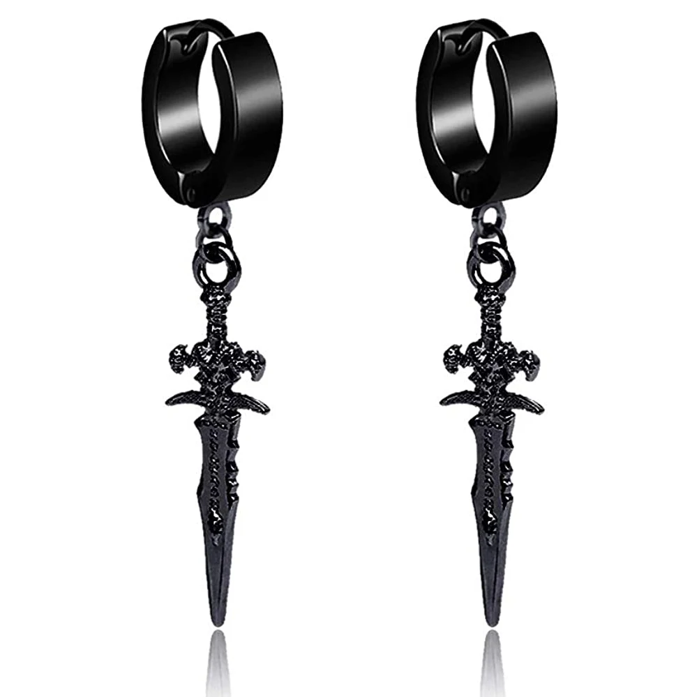 Уличные серьги-Клипсы из нержавеющей стали в стиле хип-хоп для мужчин и женщин