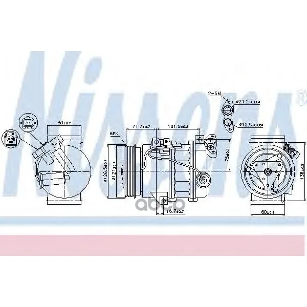 Компрессор Renault Laguna Iii 1.6, 1.5dci 89386 Nissens арт. 89386
