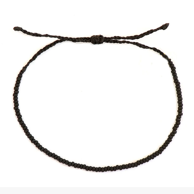 Богемский boho браслет дружбы с кисточками восковой плетеный шнур ручной работы Регулируемый Браслет - Окраска металла: Имитация родиевого покрытия