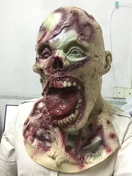 

Halloween Horror Mask Bloody Zombies Masks Rotten Tongue Full Head Latex Party Props Adult Costume Cosplay Scary