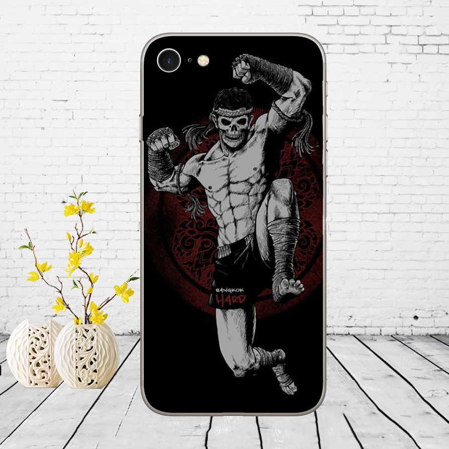 50DD Муай тайская борьба бокс Мягкий силиконовый чехол для iPhone 5 5S SE 6 6s 8 plus 7 7 Plus X XS SR MAX чехол