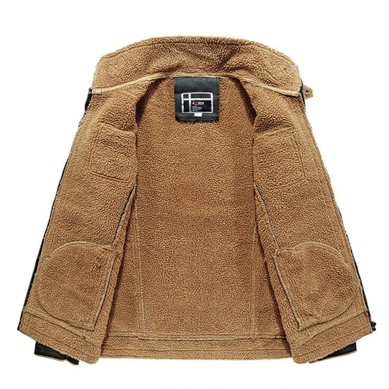 Бренд Tide, зимняя Военная кожаная куртка, Мужская меховая Толстая теплая флисовая куртка-бомбер с несколькими карманами, мотоциклетная куртка из искусственной кожи
