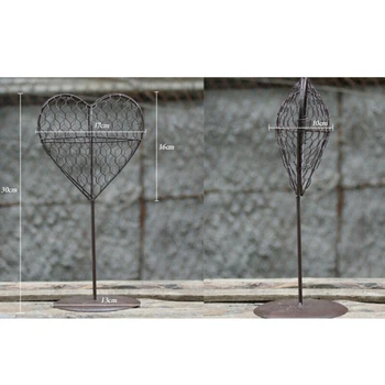 

Garden Iron Wire Heart Frame Stand Succulent Pot Metal Hanging Planter Plant Holder Romantic Rustic Decorative Hanging Planter