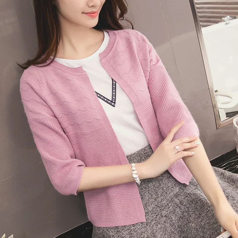 

Spring And Summer Autumn Short Jacket 2016 WOMEN'S Dress Korean-style Versatile Loose-Fit Sweater Sweater Thin Cardigan Shawl Ai