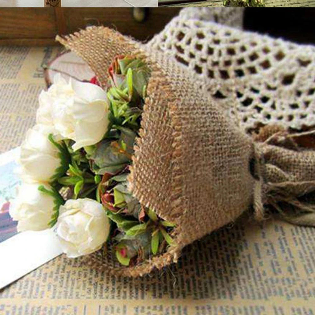 10pcs Round Burlap Placemats Washable Doilies Coaster for Home Kitchen Table Mat Decor Wedding Party Desk Ornament DIY Craft