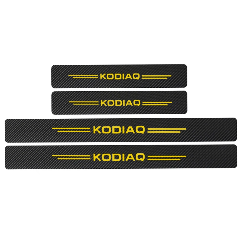 4 шт. карбоновые накладки на пороги автомобиля против царапин для skoda KODIAQ octavia fabia rapid yeti superb автомобильный Стайлинг