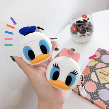 

Finger Ring For Apple AirPods Cases Bag Donald Duck Daisy Soft Silicone Earphone Case For Airpods Charging Box Protective Cover