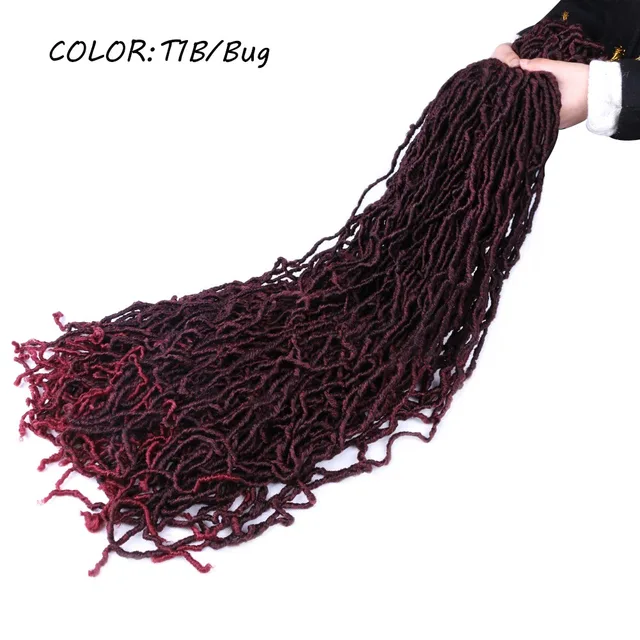 Mtmei Hair Faux Locs Crochet Hair Natural Curly Dreadlocks Hair Black Dark Brown Soft Locs Crochet Braids 18