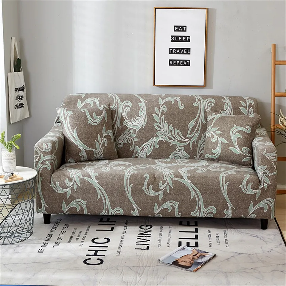 HM Life Elastic Sofa Cover Floral Geometric Printed Sofa 1/2/3/4 Seater Slipcovers For Living Room Decorative Furniture Covers